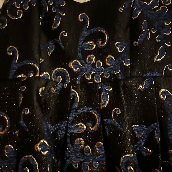 Badgley Mischka Navy and Gold dress size 10 - Picture 2 of 4